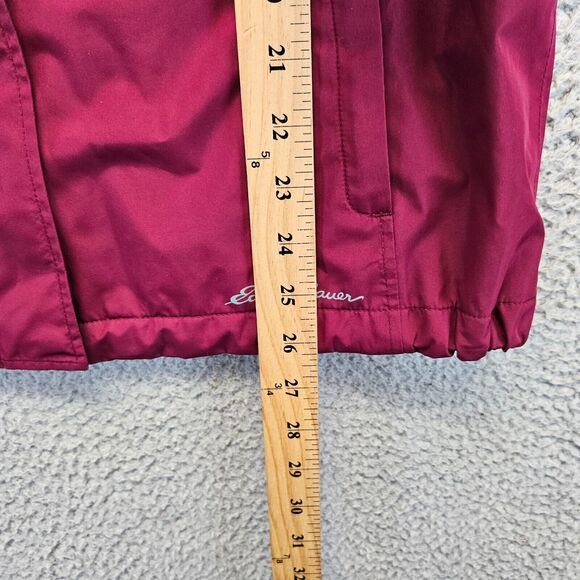 Eddie Bauer Jacket Womens Size‎ Medium Burgundy Full Zip Hooded Windbreaker - Picture 7 of 8